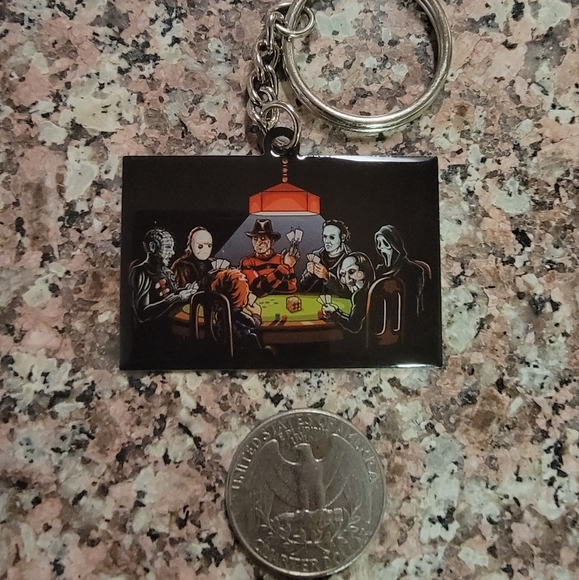 *2 for $13* 80's 90's Horror Movie Villians Gambling Design Keychain - Picture 3 of 7
